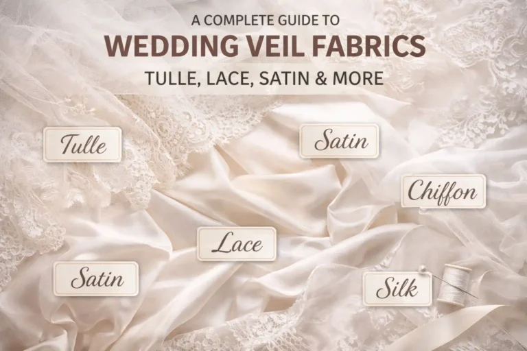 A Complete Guide to Wedding Veil Fabrics: Tulle, Lace, Satin & More A Complete Guide to Wedding Veil Fabrics: Tulle, Lace, Satin & More