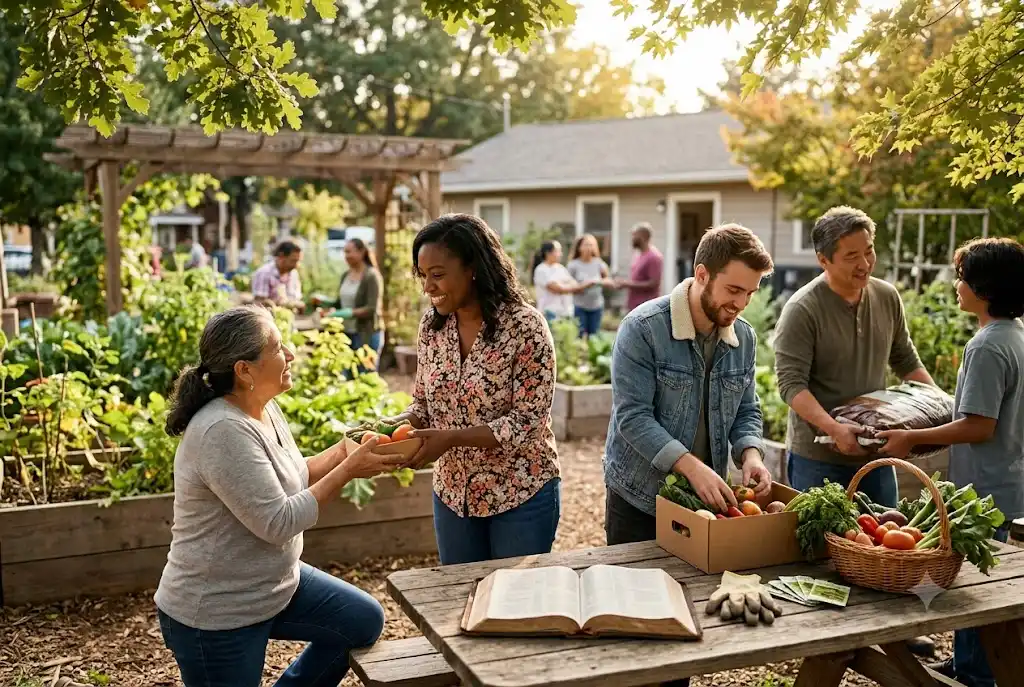 Christian ethics demonstrated through believers serving others with compassion