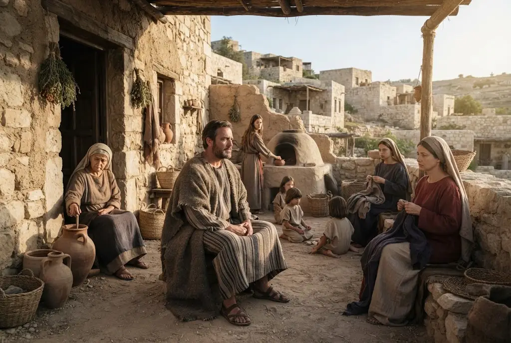 Polygamy in the Bible represented through an ancient biblical family household