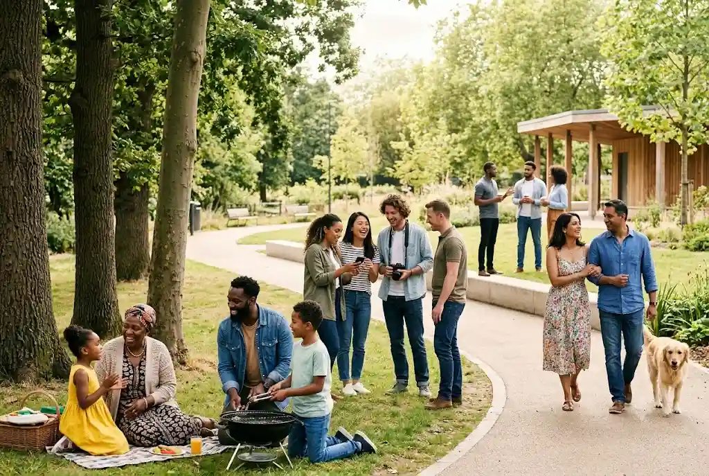 Diverse people representing different types of relationships including family, friends, and romantic partners