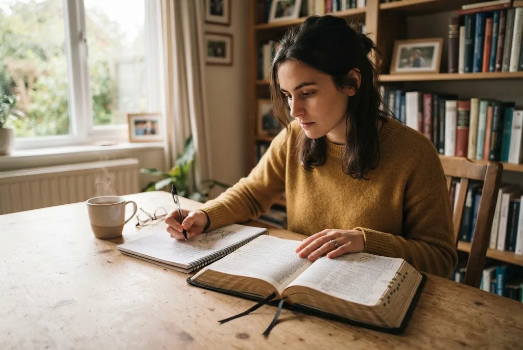 How to study the Bible for beginners with an open Bible and study notes