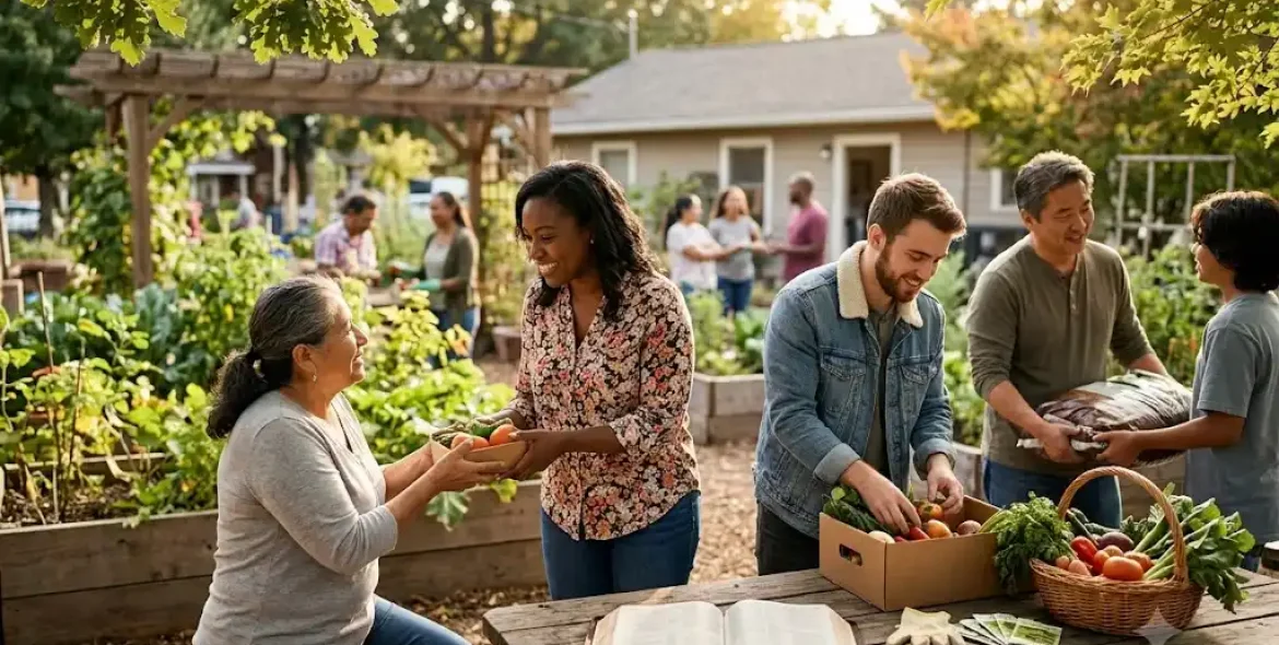Christian ethics demonstrated through believers serving others with compassion