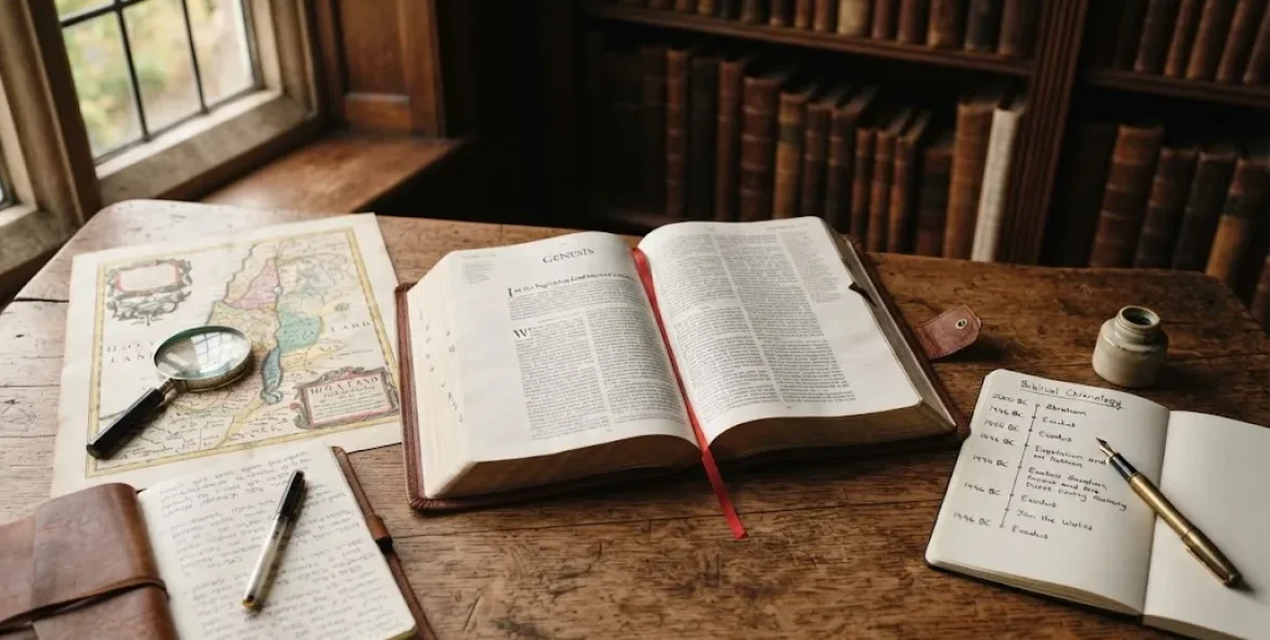 historical books of the bible shown in an Old Testament study setting