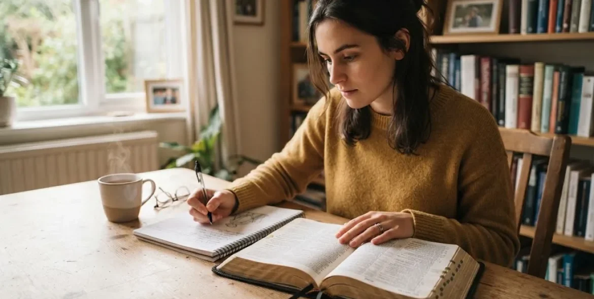 How to study the Bible for beginners with an open Bible and study notes