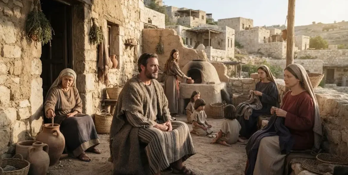 Polygamy in the Bible represented through an ancient biblical family household
